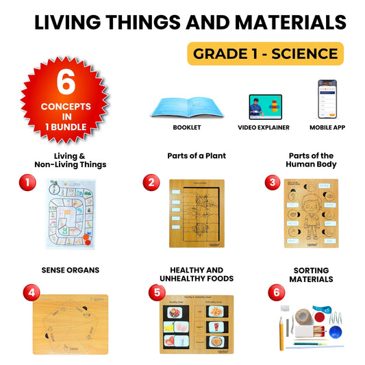 Living Things and Materials – Hands-On Science Kit for Grade 1 with 6 Engaging Concepts