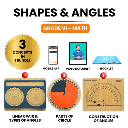 Practiko Class 6 Math Kit – Shapes & Angles experiment setup; Student performing Shapes & Angles activity – Practiko math learning kit; Math concept demonstration from Shapes & Angles kit by Practiko; Hands-on learning with Practiko Shapes & Angles math STEM kit; Shapes & Angles kit materials and tools for Grade 6 math experiments