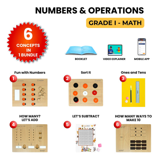Numbers & Operations – Hands-On Math Kit for Grade 1 with 6 Engaging Concepts