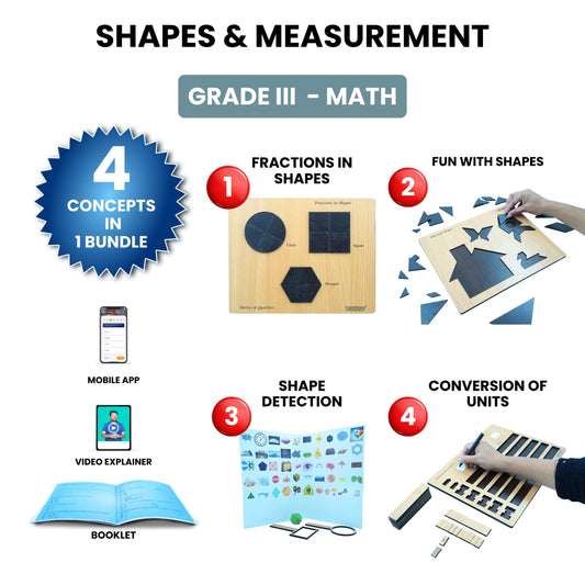 Shapes & Measurement – Hands-On Math Kit for Grade 3 with 4 Engaging Concepts