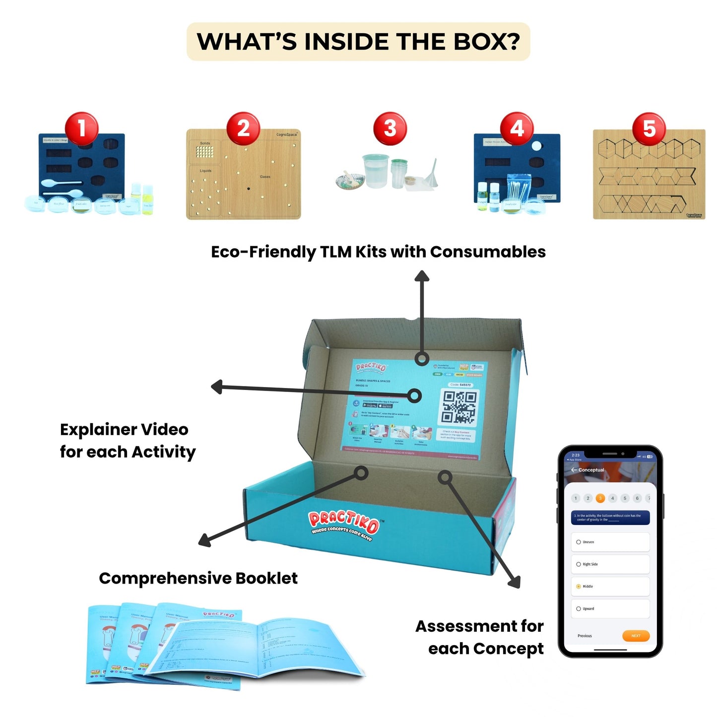 Practiko Class 4 Science Kit – Matter & Changes experiment setup; Student performing Matter & Changes activity – Practiko science learning kit; Science concept demonstration from Matter & Changes kit by Practiko; Hands-on learning with Practiko Matter & Changes science STEM kit; Matter & Changes kit materials and tools for Grade 4 science experiments