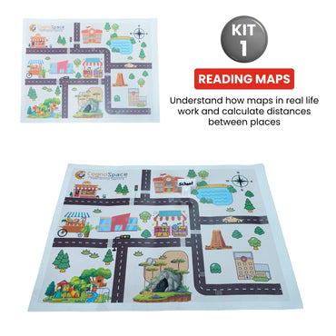 Practiko Class 3 Science Kit – Forces, Materials & Maps experiment setup; Student performing Forces, Materials & Maps activity – Practiko science learning kit; Science concept demonstration from Forces, Materials & Maps kit by Practiko; Hands-on learning with Practiko Forces, Materials & Maps science STEM kit; Forces, Materials & Maps kit materials and tools for Grade 3 science experiments
