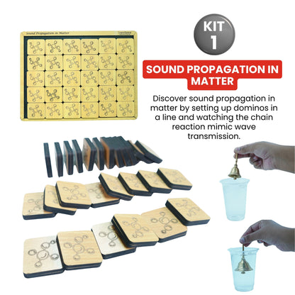 Practiko Class 9 Science Kit – Light, Sound & Signals experiment setup; Student performing Light, Sound & Signals activity – Practiko science learning kit; Science concept demonstration from Light, Sound & Signals kit by Practiko; Hands-on learning with Practiko Light, Sound & Signals science STEM kit; Light, Sound & Signals kit materials and tools for Grade 9 science experiments