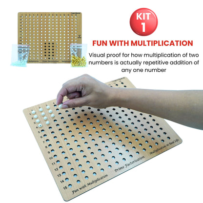 Practiko Class 3 Math Kit – Multiply, Divide & Discover experiment setup; Student performing Multiply, Divide & Discover activity – Practiko math learning kit; Math concept demonstration from Multiply, Divide & Discover kit by Practiko; Hands-on learning with Practiko Multiply, Divide & Discover math STEM kit; Multiply, Divide & Discover kit materials and tools for Grade 3 math experiments