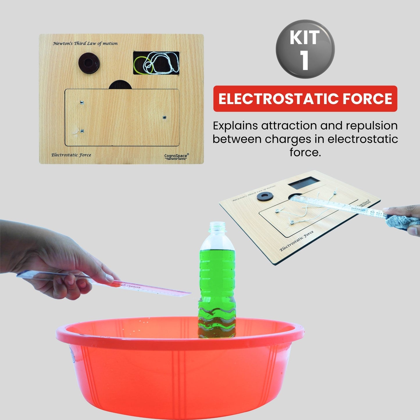 Practiko Class 8 Science Kit – Natural Pushes and Pressures experiment setup; Student performing Natural Pushes and Pressures activity – Practiko science learning kit; Science concept demonstration from Natural Pushes and Pressures kit by Practiko; Hands-on learning with Practiko Natural Pushes and Pressures science STEM kit; Natural Pushes and Pressures kit materials and tools for Grade 8 science experiments