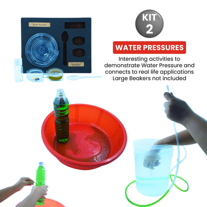 Practiko Class 8 Science Kit – Natural Pushes and Pressures experiment setup; Student performing Natural Pushes and Pressures activity – Practiko science learning kit; Science concept demonstration from Natural Pushes and Pressures kit by Practiko; Hands-on learning with Practiko Natural Pushes and Pressures science STEM kit; Natural Pushes and Pressures kit materials and tools for Grade 8 science experiments