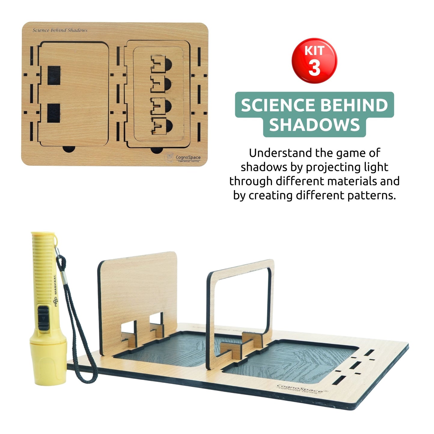 Practiko Class 7 Science Kit – Shadows, Reflections & Reactions experiment setup; Student performing Shadows, Reflections & Reactions activity – Practiko science learning kit; Science concept demonstration from Shadows, Reflections & Reactions kit by Practiko; Hands-on learning with Practiko Shadows, Reflections & Reactions science STEM kit; Shadows, Reflections & Reactions kit materials and tools for Grade 7 science experiments