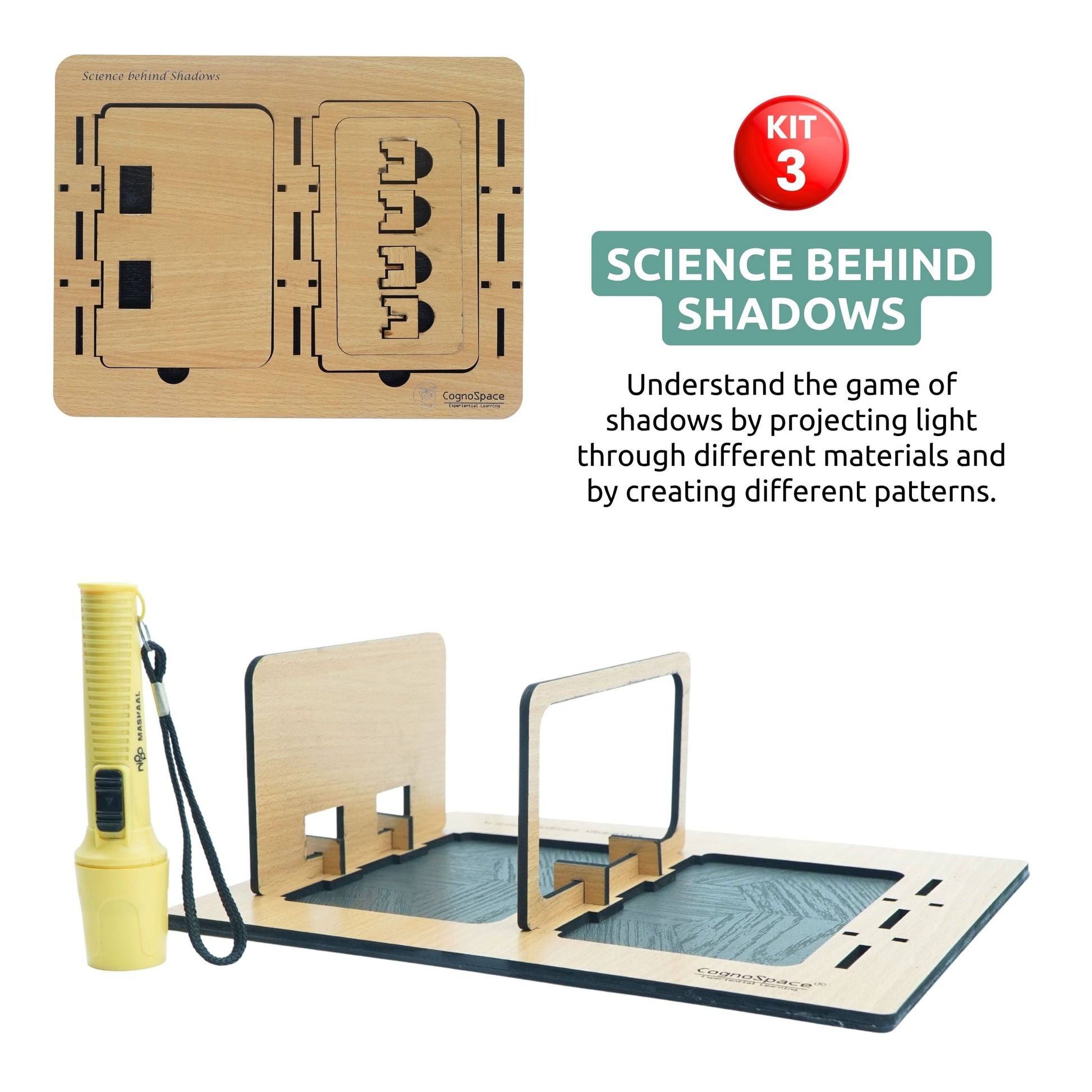 Practiko Class 7 Science Kit – Shadows, Reflections & Reactions experiment setup; Student performing Shadows, Reflections & Reactions activity – Practiko science learning kit; Science concept demonstration from Shadows, Reflections & Reactions kit by Practiko; Hands-on learning with Practiko Shadows, Reflections & Reactions science STEM kit; Shadows, Reflections & Reactions kit materials and tools for Grade 7 science experiments