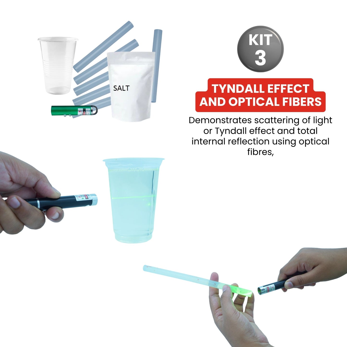 Practiko Class 9 Science Kit – Light, Sound & Signals experiment setup; Student performing Light, Sound & Signals activity – Practiko science learning kit; Science concept demonstration from Light, Sound & Signals kit by Practiko; Hands-on learning with Practiko Light, Sound & Signals science STEM kit; Light, Sound & Signals kit materials and tools for Grade 9 science experiments