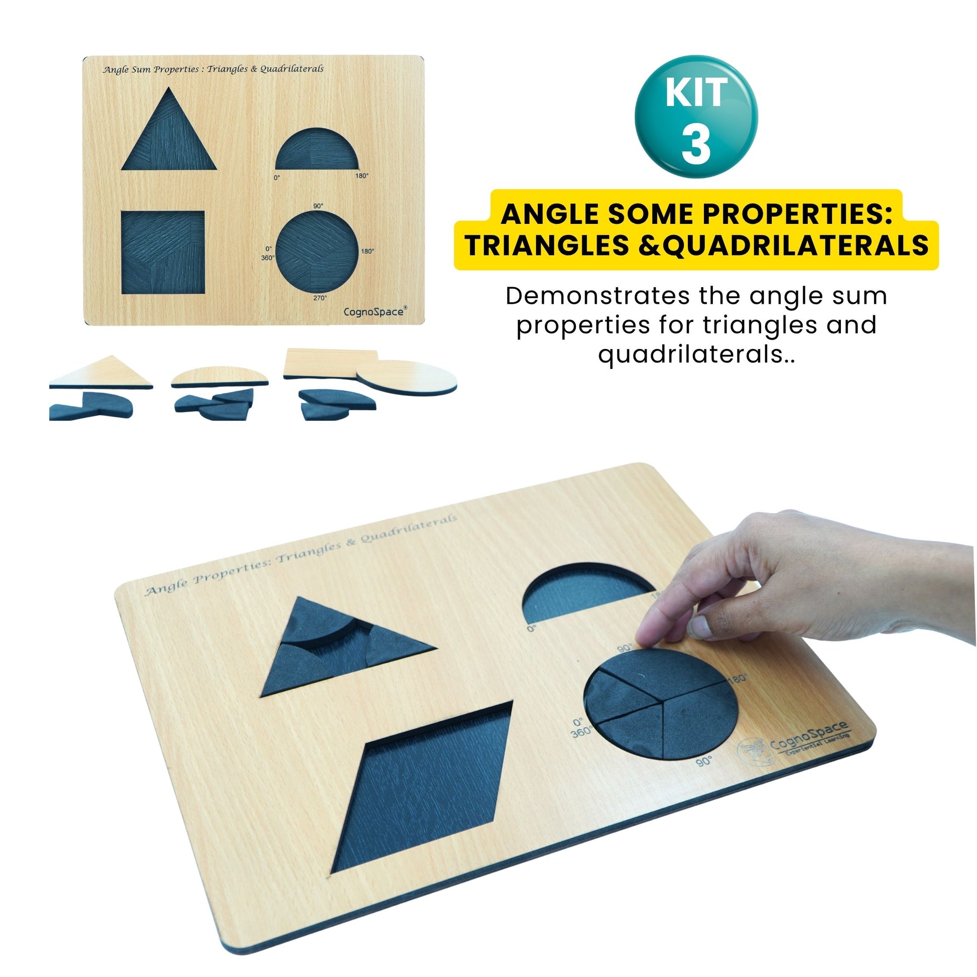 Practiko Class 7 Math Kit – Building Geometry Intuition experiment setup; Student performing Building Geometry Intuition activity – Practiko math learning kit; Math concept demonstration from Building Geometry Intuition kit by Practiko; Hands-on learning with Practiko Building Geometry Intuition math STEM kit; Building Geometry Intuition kit materials and tools for Grade 7 math experiments