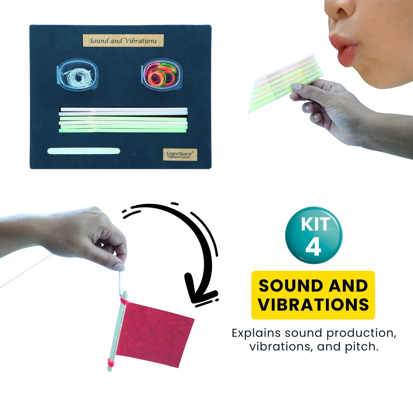Practiko Class 5 Science Kit – Sound & Light experiment setup; Student performing Sound & Light activity – Practiko science learning kit; Science concept demonstration from Sound & Light kit by Practiko; Hands-on learning with Practiko Sound & Light science STEM kit; Sound & Light kit materials and tools for Grade 5 science experiments