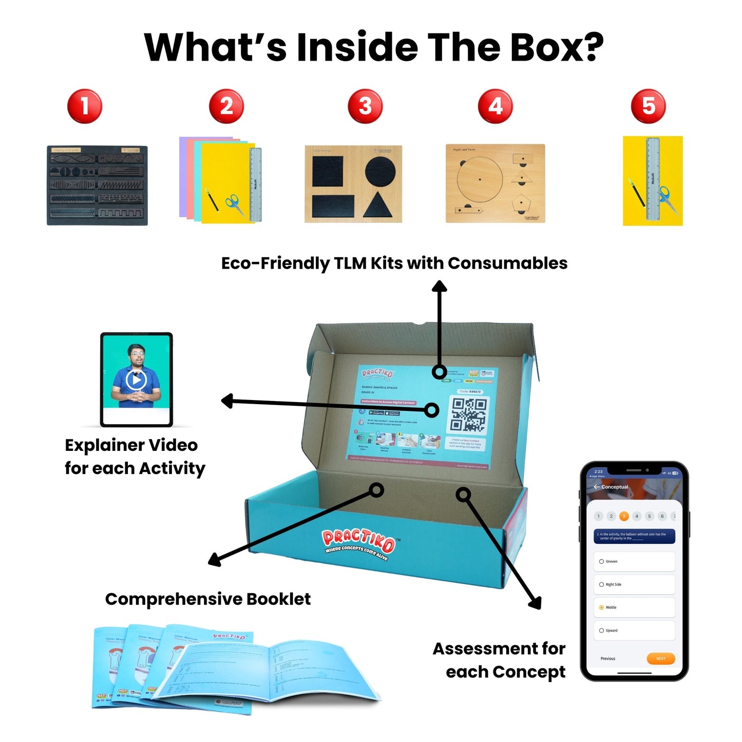 Shapes, Measurement & Money – Hands-On Math Kit for Grade 2 with 5 Engaging Concepts