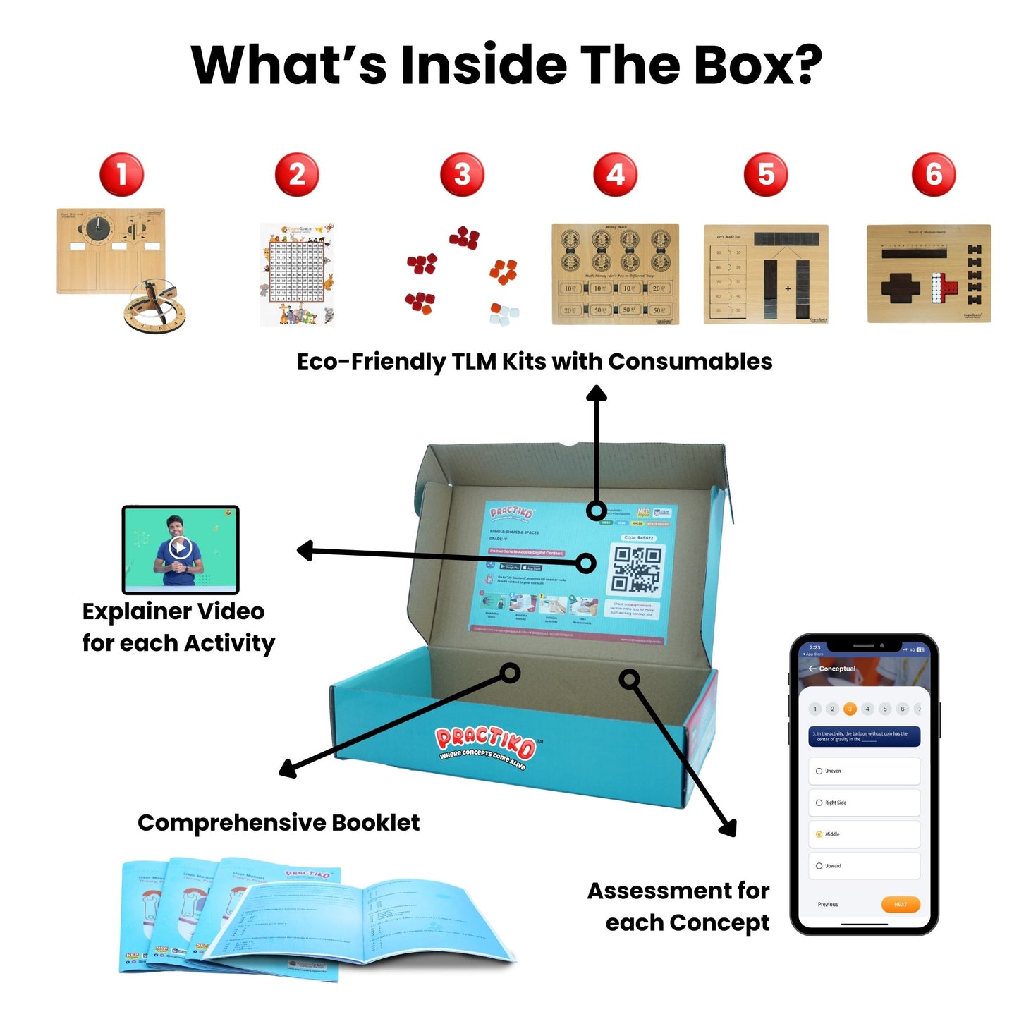 Numbers, Counting & Measurement – Hands-On Math Kit for Grade 2 with 6 Engaging Concepts